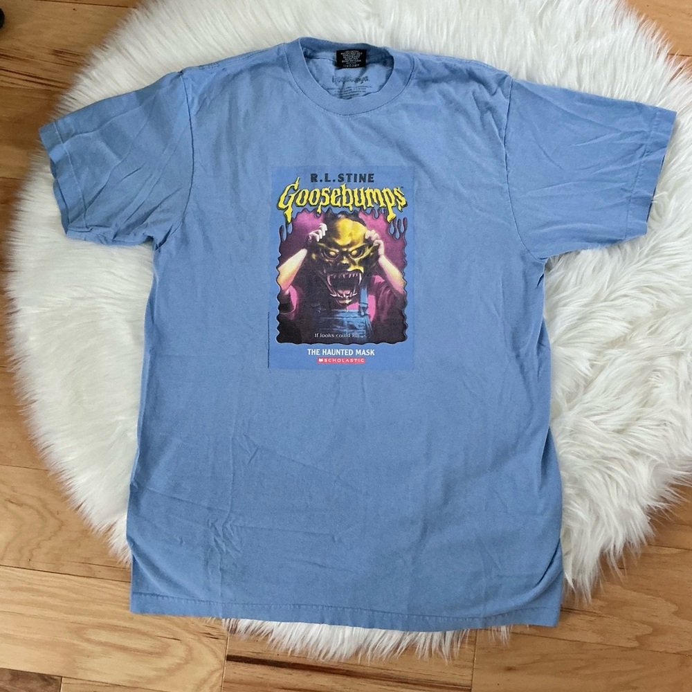 Dumbgood Goosebumps Haunted Mask Graphic Short Sleeve Tee - Picture 2 of 6